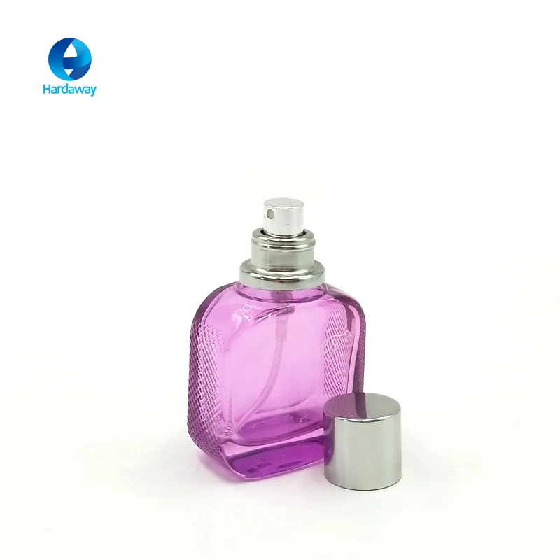 Hot sale antique perfume bottles 30ml 50ml empty glass spray perfume purple bottle with pump for perfume