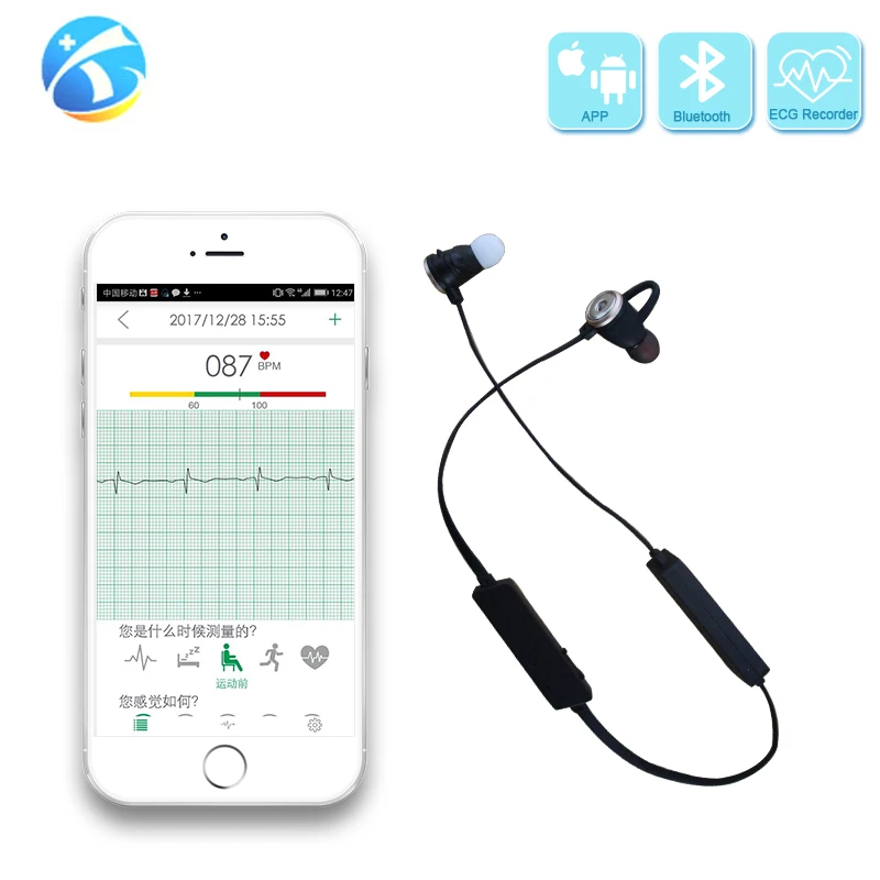 2019 trend products portable handheld Wearable ECG System Portable ecg blood pressure monitor bluetooth ecg holter