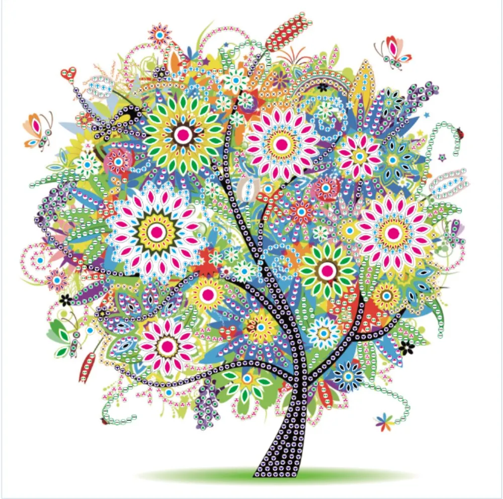 
Wholesale diamond painting four seasons summer diamond painting tree 