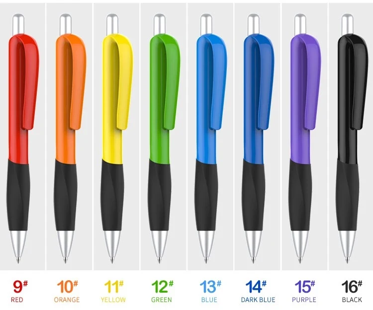 wholesale no minimum order custom logo boligrafos  red blue orange green yellow white pens with custom logo