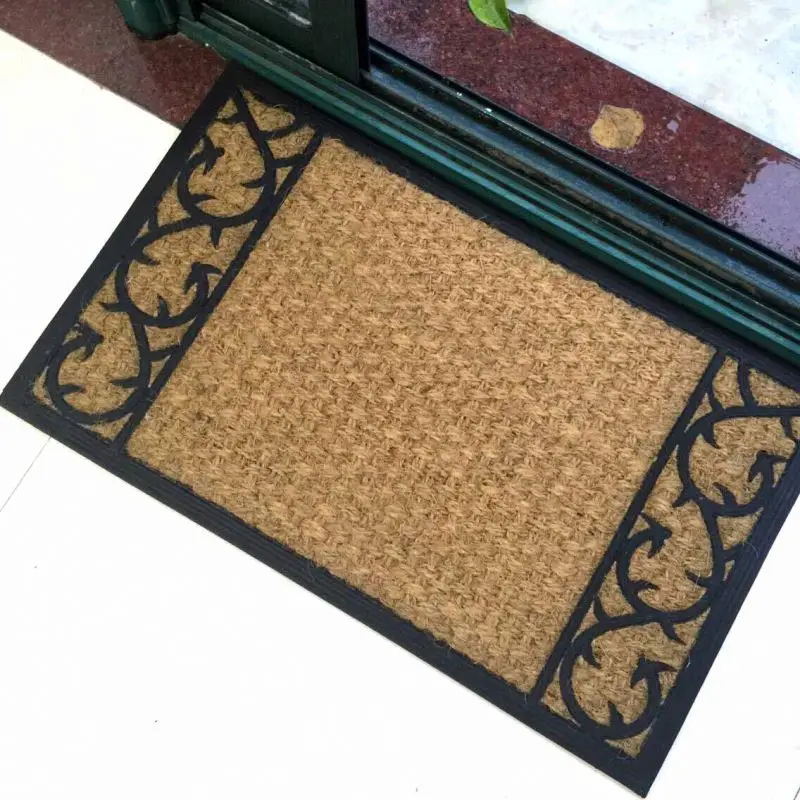 Half Round Semi Circle Home Coco Fiber On Rubber Door Mat