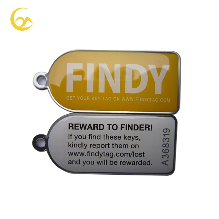 
Custom logo safety ID tracking key tag to find lost key chain owner 