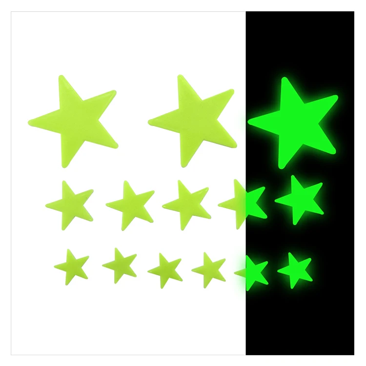 Non-toxic halloween eco friendly removable custom glow in the dark wall stickers stars