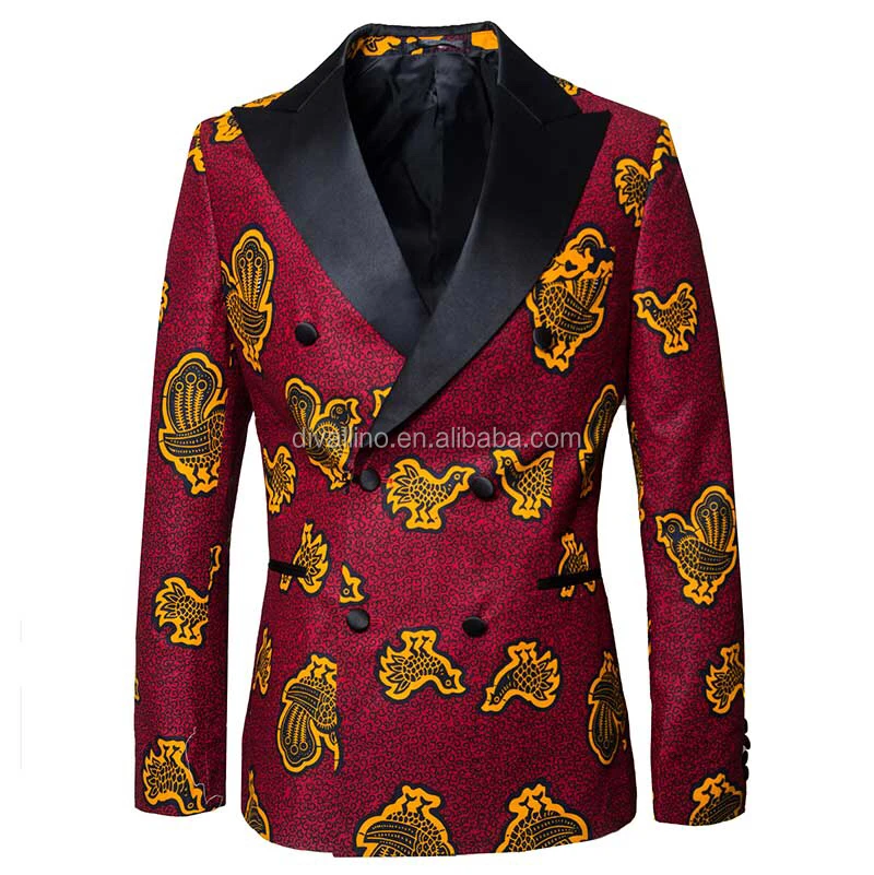 
2020 New Arrival !!! Direct Factory of Classical Shawl Lapel Wax Print Blazer with Lowest Wholesale Prices 