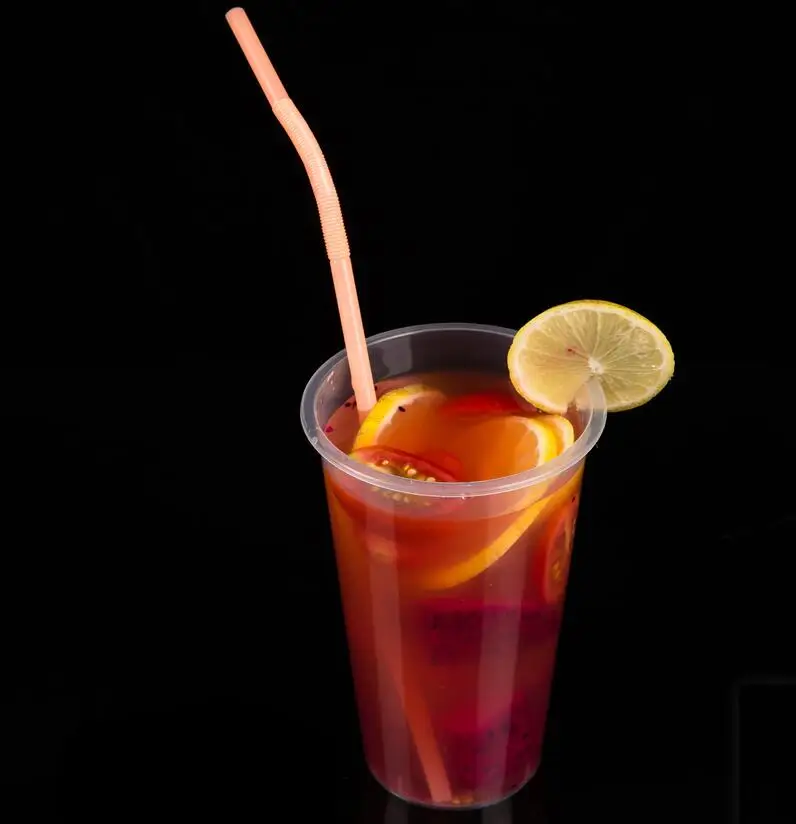 
600ml milk tea plastic cup with lid 