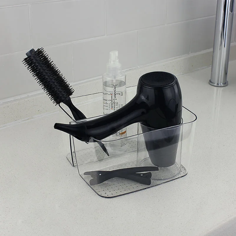 Лидер продаж пластик фен аксессуар держатель ясно Уход за волосами Организатор