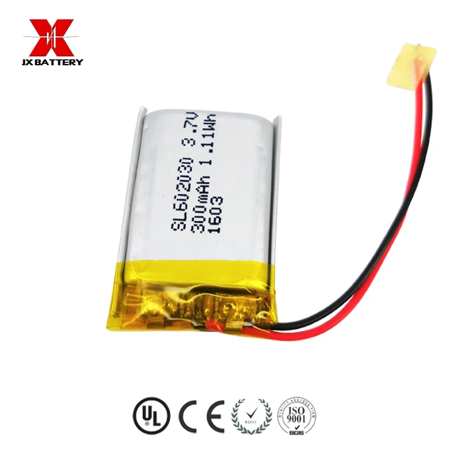 3.7v 602030 300mAh rechargeable lithium battery 062030 lipo battery li ion batteries