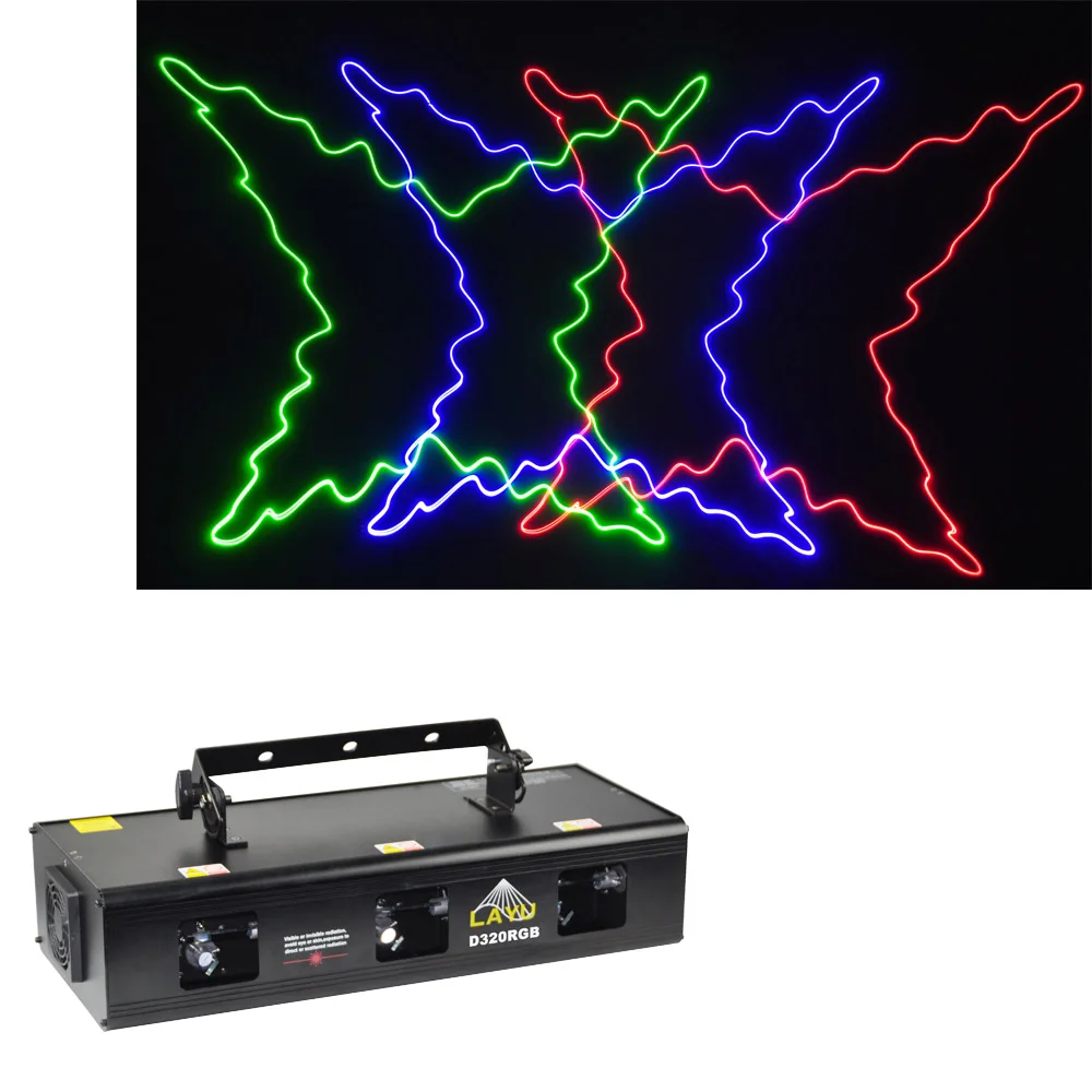 LAYU laser factory sale D320RGB 3 head DMX control stage show cool beam laser light with RGB