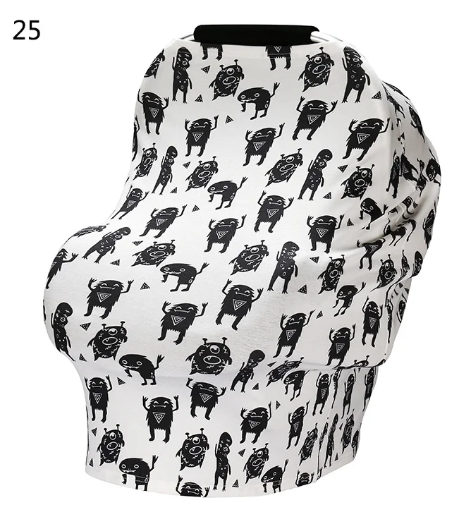 Custom Organic Stretchy Multi Use Car Seat Canopy Poncho Breastfeeding Baby Nursing Pillow Cover Scarf