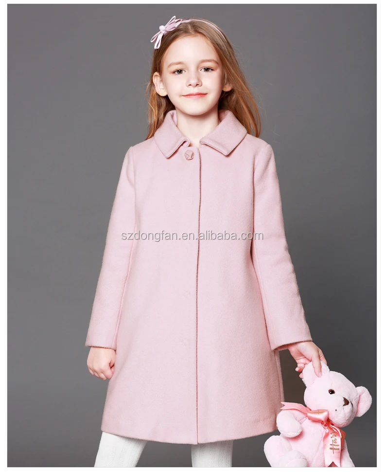 high quality Christmas childrens long coats girls boutique clothing kids winter woolen coat for wholesale