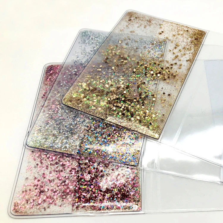 notebook PVC cover with liquid and sequin inside