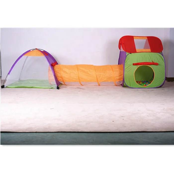 Child Toy Ocean Ball Pool Pop Up Foldable Kids Play House Baby Tent With Tunnel