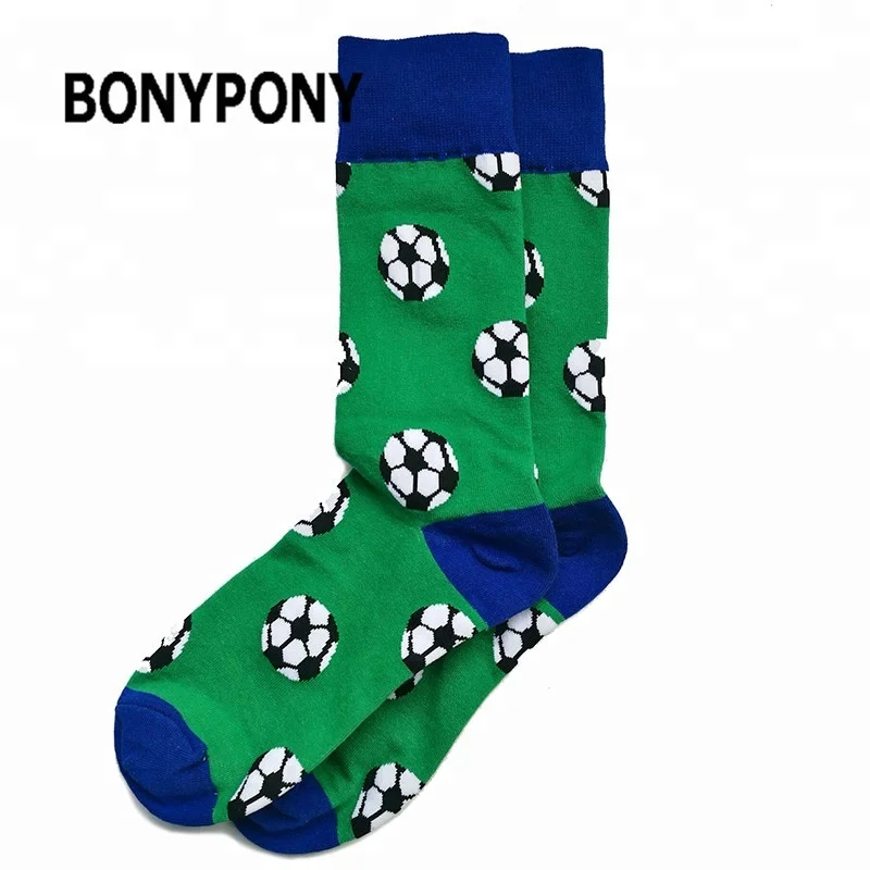 bonypony wholesale retail custom high quality cotton colorful funny funky happy style midcalf crew socks for men