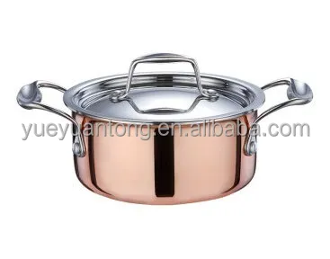 
Luxury ready to ship 12pcs Triply copper stainless steel milano cookware set 