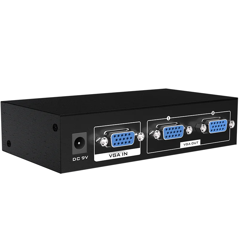 350MHz VGA Splitter 1 in 2 out, MT-VIKI 1x2 1 Computer 2 Monitor + Power adapter VGA Splitter