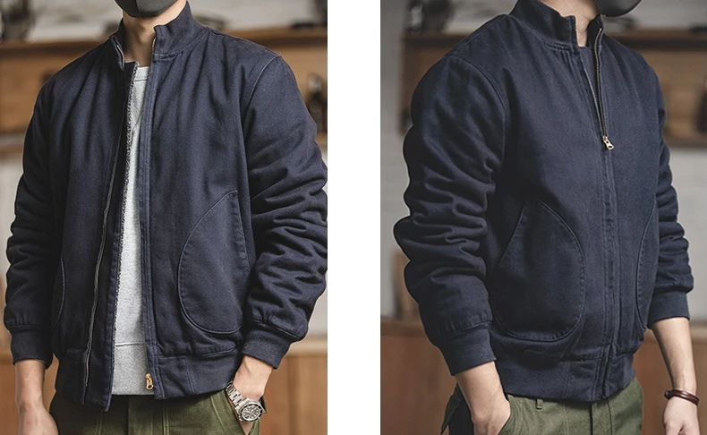 US N-1 NAVY deck jacket, sherpa lining bomber jacket