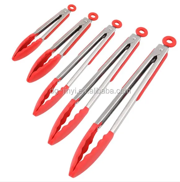 3 Pack Silicone Kitchen Tongs Bbq Tongs Stainless Steel Food Tong