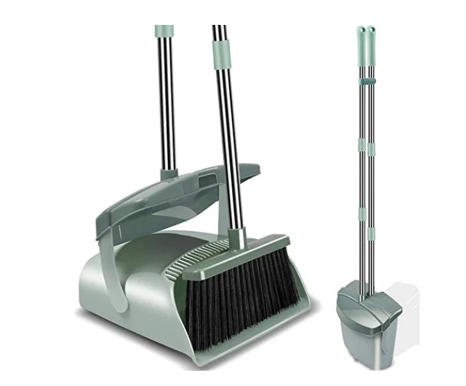 
2019 NEWEST uprage Broom and Dustpan Set with Lid Ideal for Home, Kitchen, Room, Office Use 
