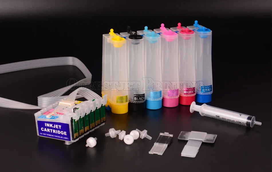 
OCBESTJET 6Color/set T0791-T0796 Ciss Sublimation Ink System 1430 For Epson 1430 1400 1410 1500W Printer 