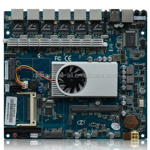 Intel 1037U двухъядерный процессор настольных компьютеров и брандмауэр Материнская плата ZA-1037L6 с