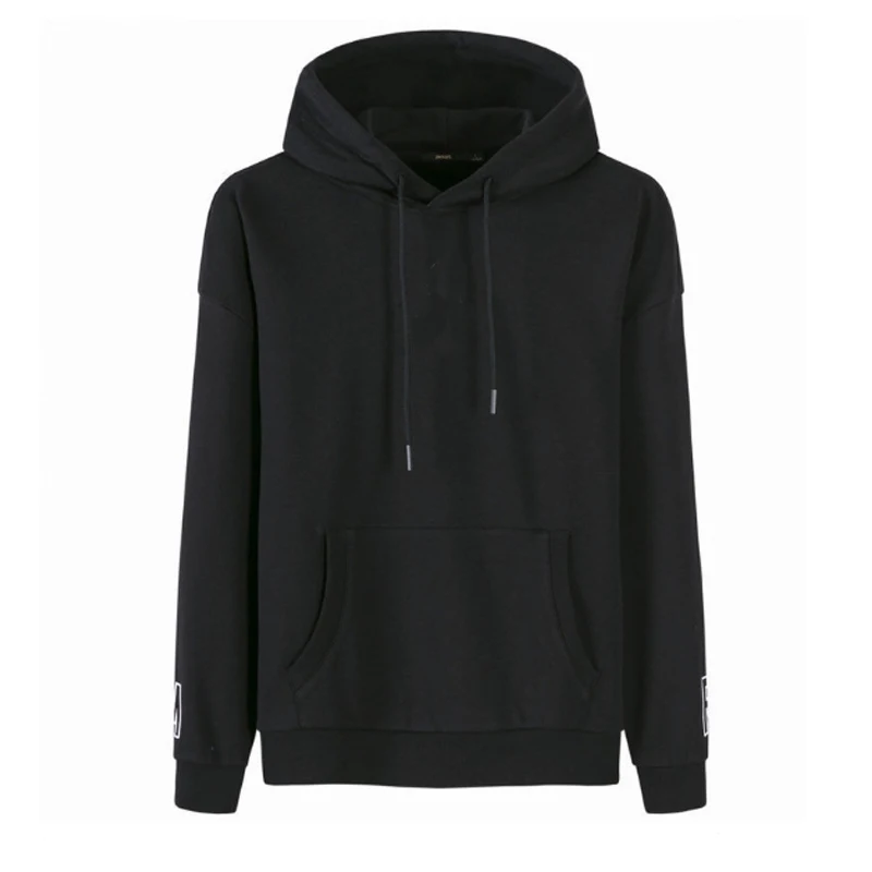 
Custom Print Online Shop Oversized Gym Korean Brand All Thin Black Mens Black Strings Hoodie 