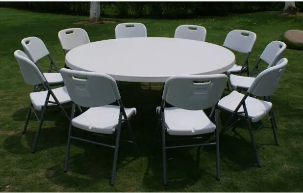 160cm cheap sale plastic round table with 10 seater