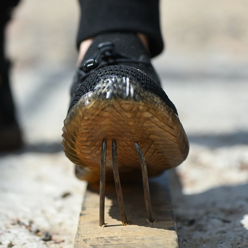 cheap safety shoes rubber sole anti-slip men steel toe safety shoes industrial working shoes sport