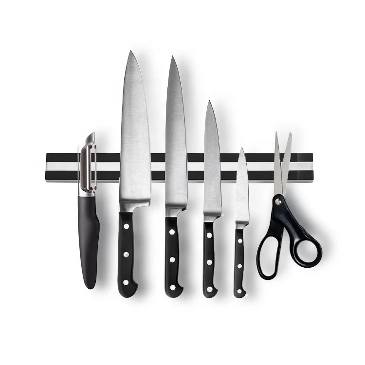 Household Cutlery Available Size Stainless Steel Magnetic Knife Rack with ABS Plating