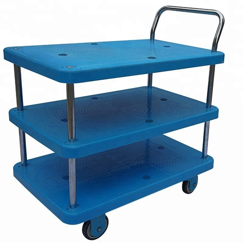 Складной 4 колесный сверхмощный Промышленный платформенная тележка из пластика