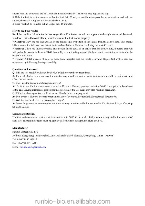 LH Surge test, Ovulation test;low price; high quality;strip, cassette;card; midstream