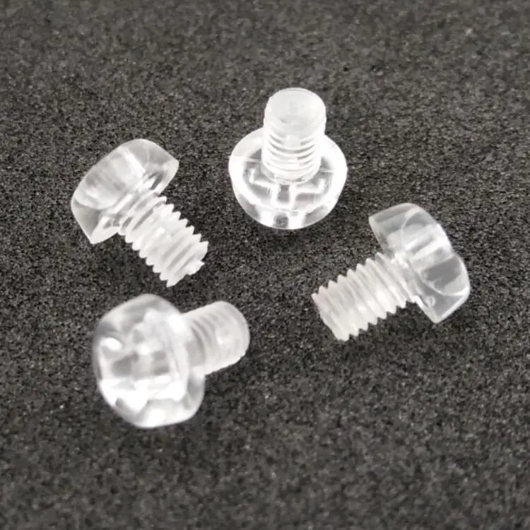 M2 Micro Clear Plastic Screws Machine Round Head Phillips Slot Drive PC Screws