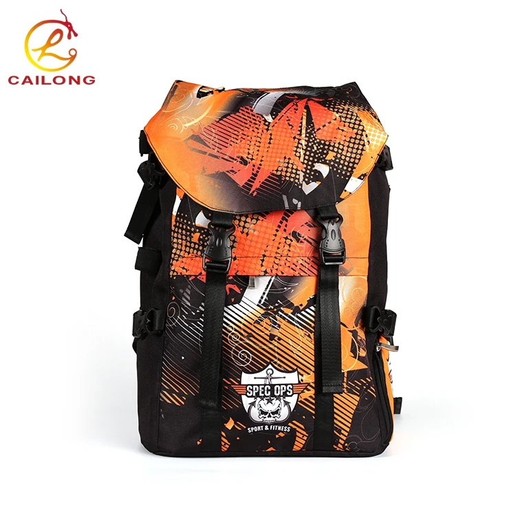 Outdoor camping travel custom pattern polyester lightweight hiking backpack