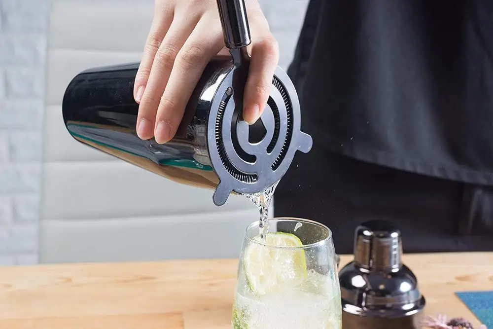 Black Plated Stainless Steel Home Bar Set 4-Piece Barware Set