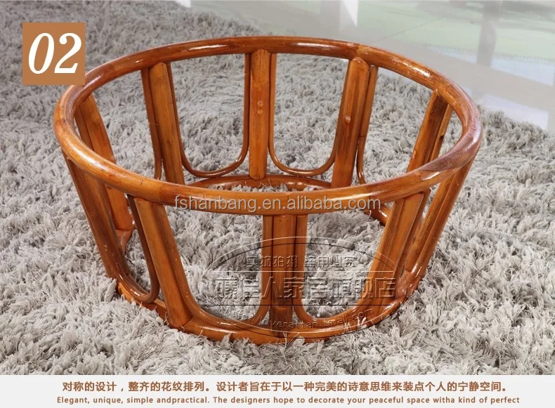 Super Comfortable Living Room Rattan Papasan Chair With Cushion