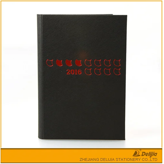 Simple style design PU leather office stationery casebound black note book