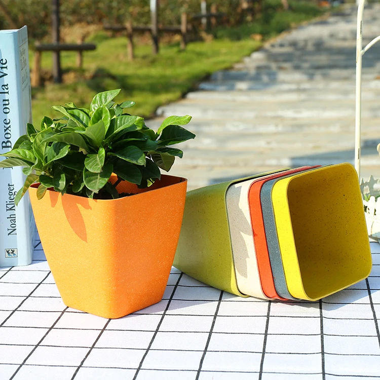 High Quality Home Garden Decoration Bamboo Fiber Flower Pot Planter Floral Pot China made