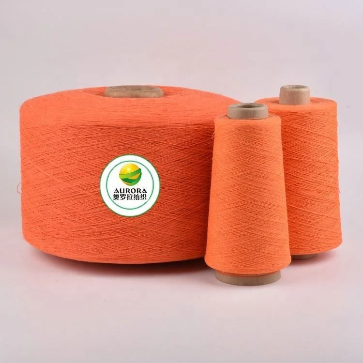 Cheap Black Working Glove Knitting Yarn Cotton Regenerated Blended Yarn Polyester / Cotton Dyed