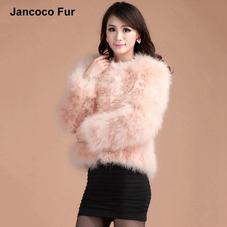 Real Ostrich Feather Coat Women High Quality Lady Genuine Turkey Fur Coat