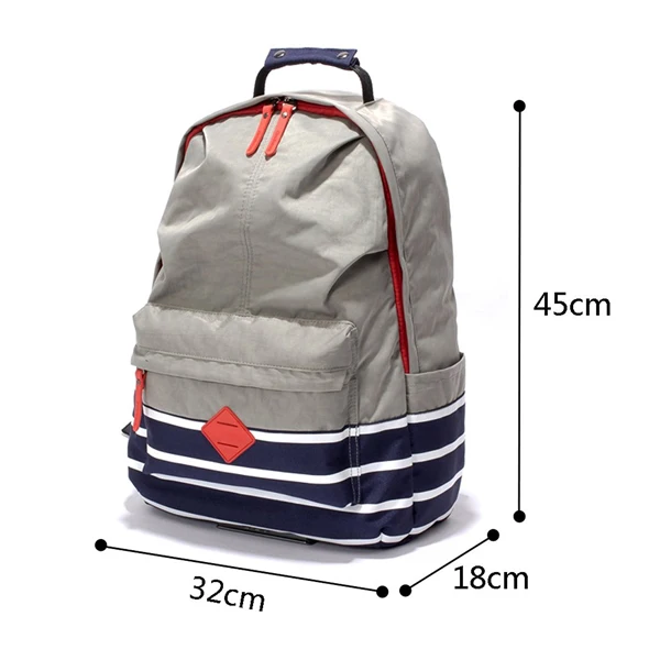 
High Quality Casual Satchels Stripe Printing Custom Oxford Daily Backpack 