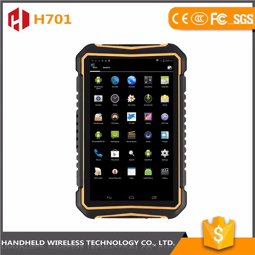 Хорошая репутация 7 inch прочный беспроводной H701 ip 65 android 4.4.2 rfid считыватель смартфон кпк pda