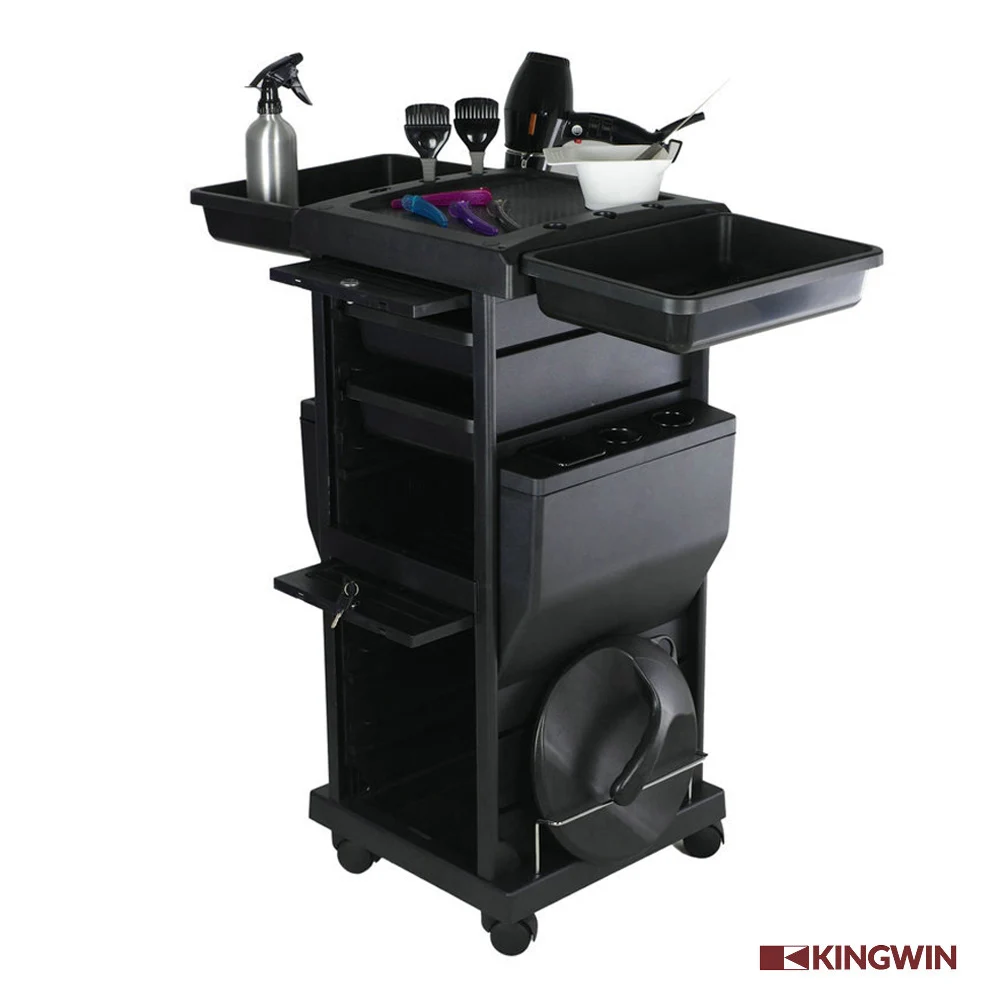 Закрывающаяся тележка для парикмахерской с держателями приборов