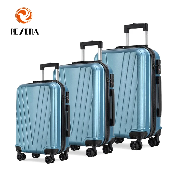 RESENA Factory Unique Design 3PCS Aluminous Trolley Suitcase Travel PC Luggage Set