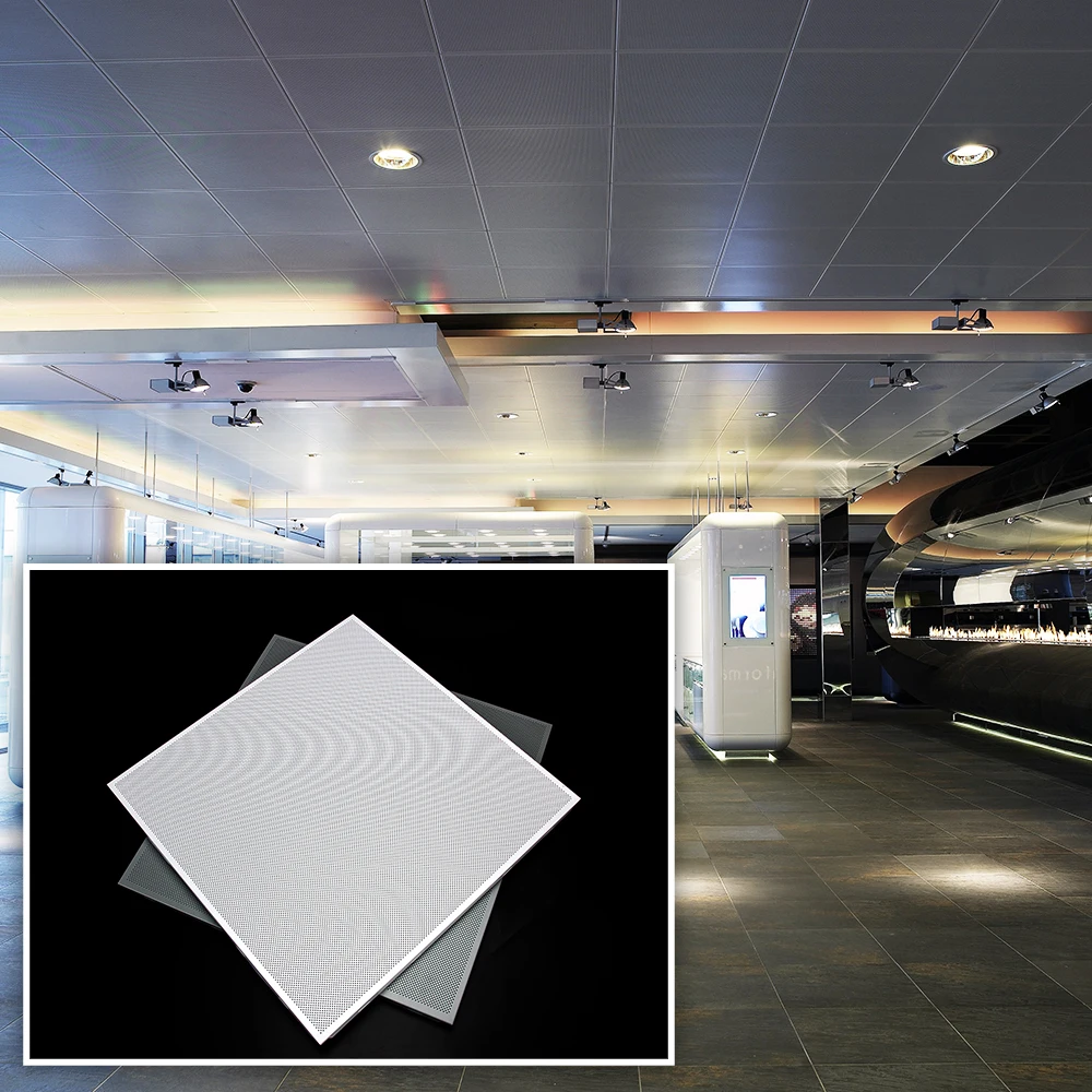 Factory price perofrated aluminium ceiling panel 600*600mm aluminum square clip in tile ceilings for metro station