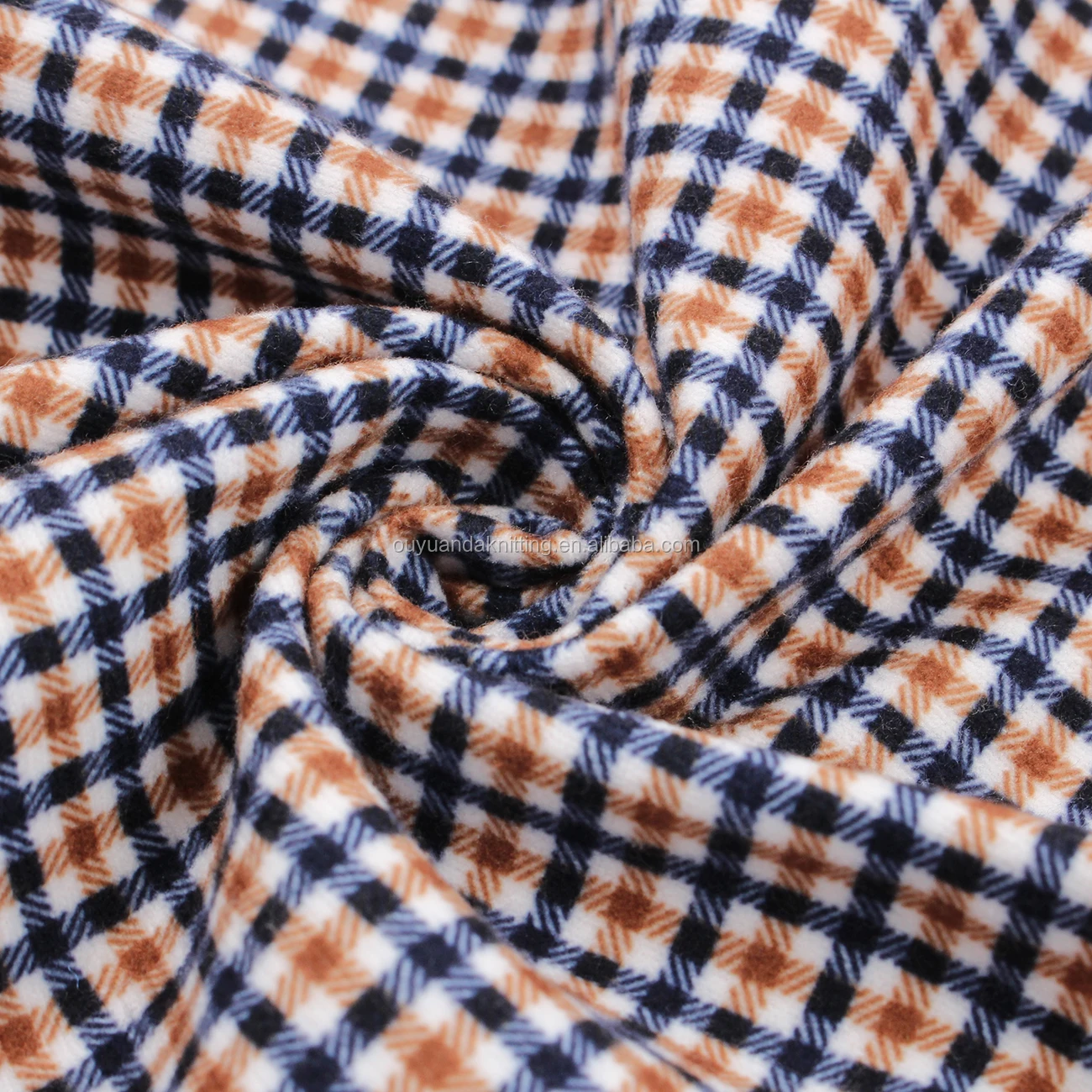 Jiaxing Factory Direct 100% Polyester Tartan Plaid Fabric Imitated Cotton Fabric for Sofa Cover