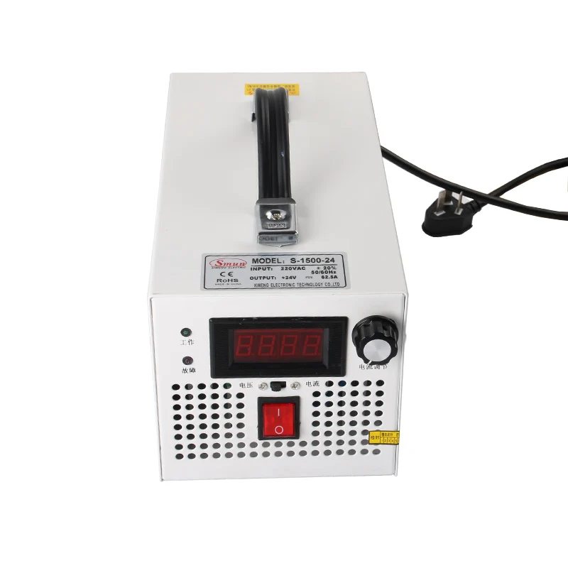SMUN S-1500-24 200-240VAC Input 1500W 0-24VDC 0-62.5A Adjustable Output Power Supply