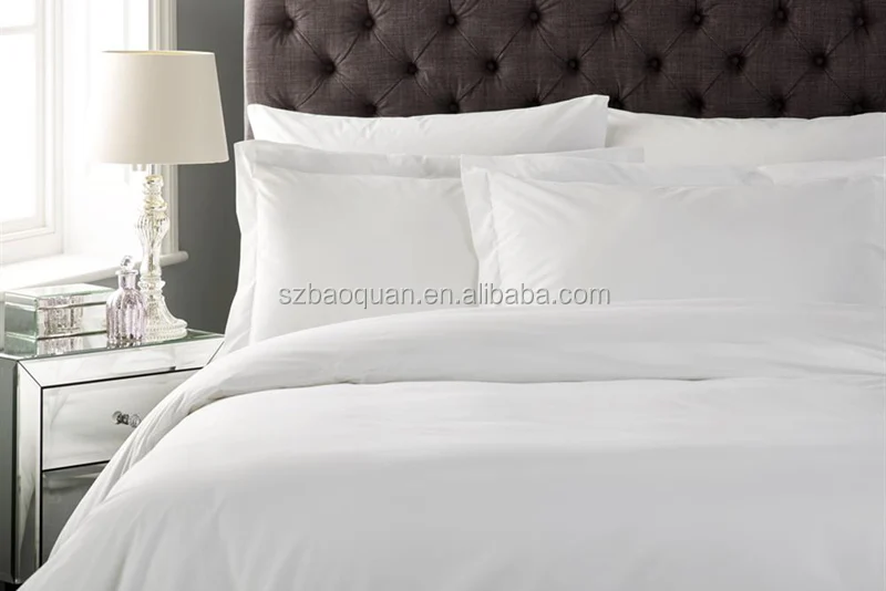 3-5 star 100% plain cotton sateen bed sheet, hotel linen, duvet cover