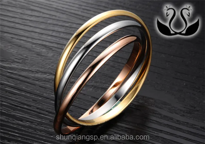 Europe and America stainless steel fashion custom charm exquisite Three arabic ring bracelet