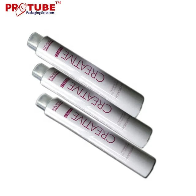 Aluminum cosmetic tube for hair color, hair dye, hair colortant cream packaging