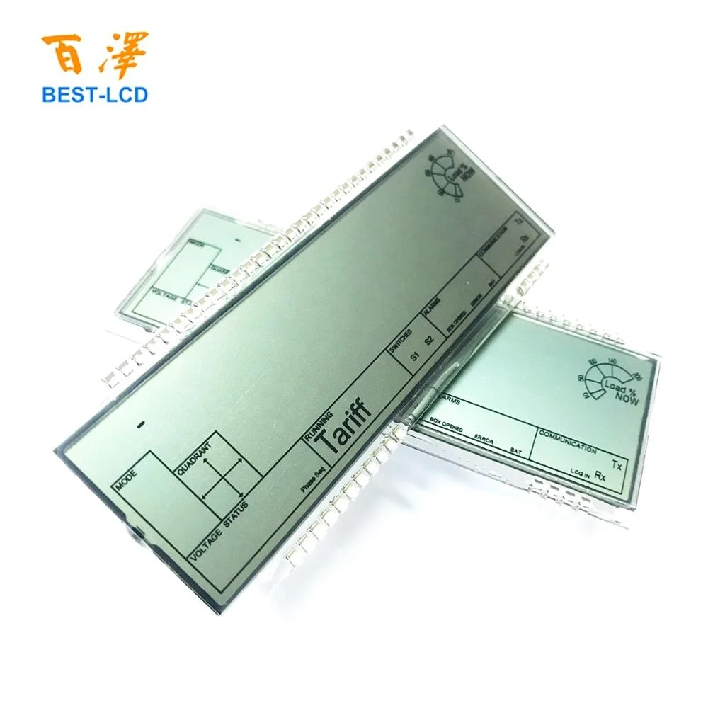 Black Silk-Printing 45 Pin 6 Digits 7 segment HTN Reflective LCD Display For Electricity Meter/Gas Meter/Flow Meter
