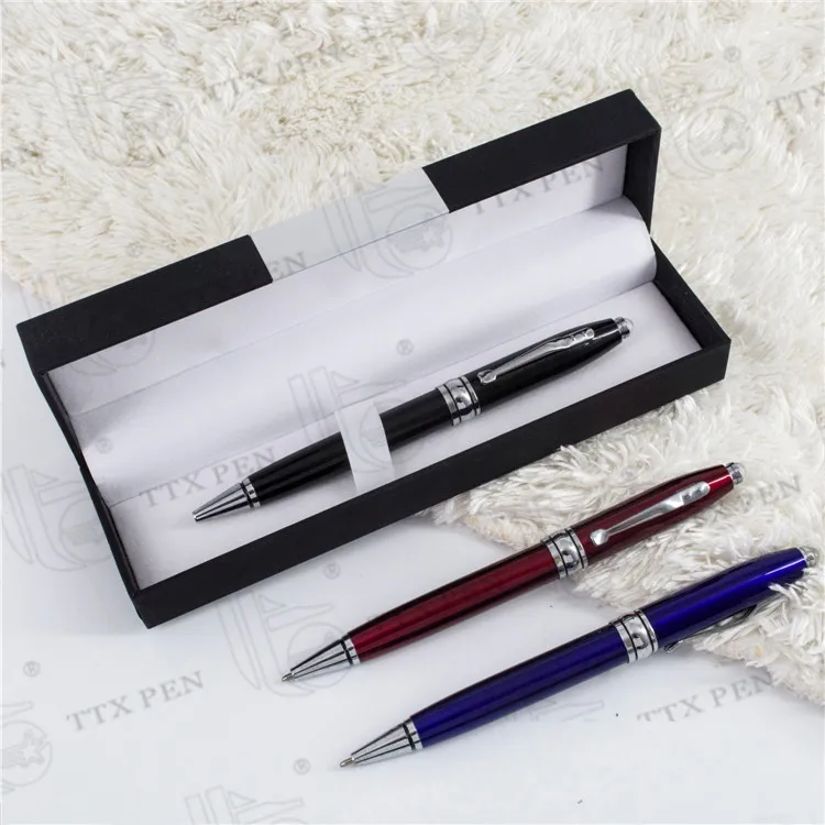 Wholesale Cheap Custom short ballpoint pen refills LED metal ball pen